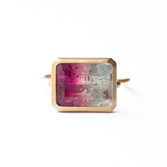 Collet Ring - Bicolor Tourmaline -