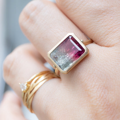 Collet Ring - Bicolor Tourmaline -