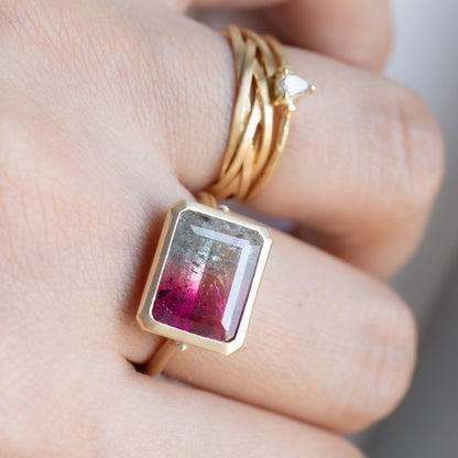 Collet Ring - Bicolor Tourmaline -