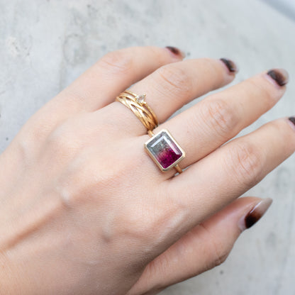 Collet Ring - Bicolor Tourmaline -