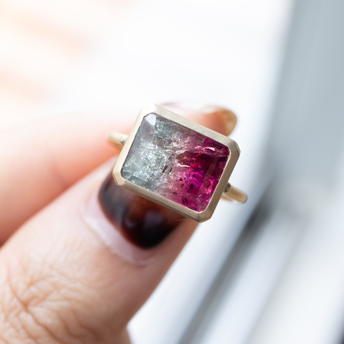 Collet Ring - Bicolor Tourmaline -