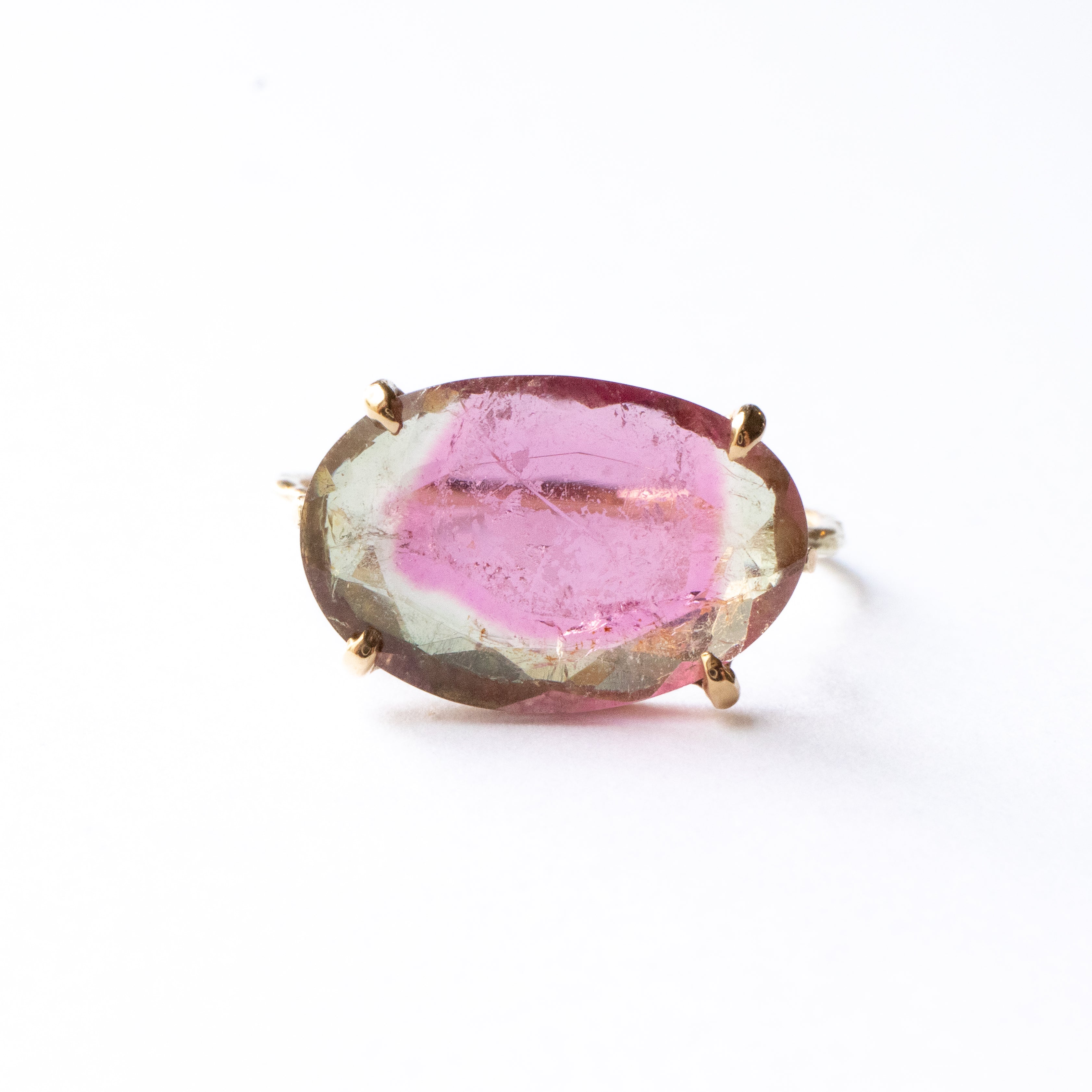 Flat Ring - Bicolor Tourmaline -