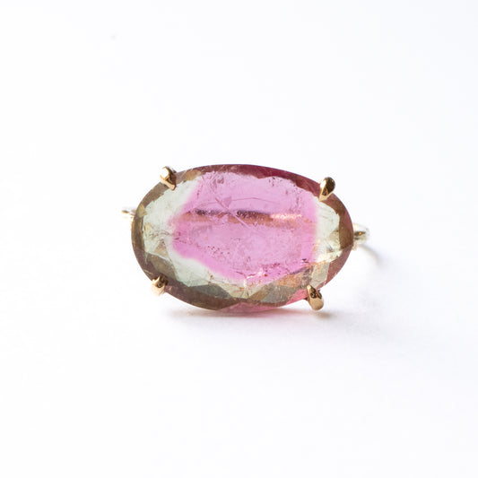 Flat Ring - Bicolor Tourmaline -