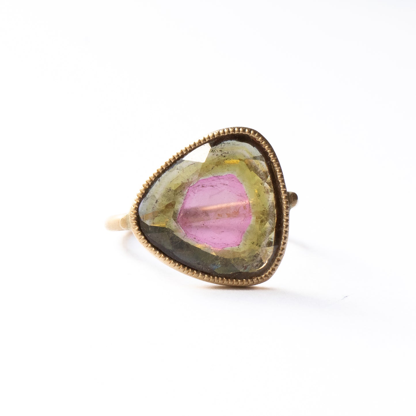 Milgrain Ring - Bicolor Tourmaline -