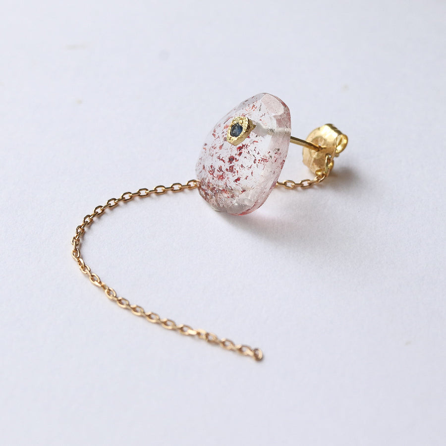 【期間限定】Flat Pierced Earring - Strawberry Quart -