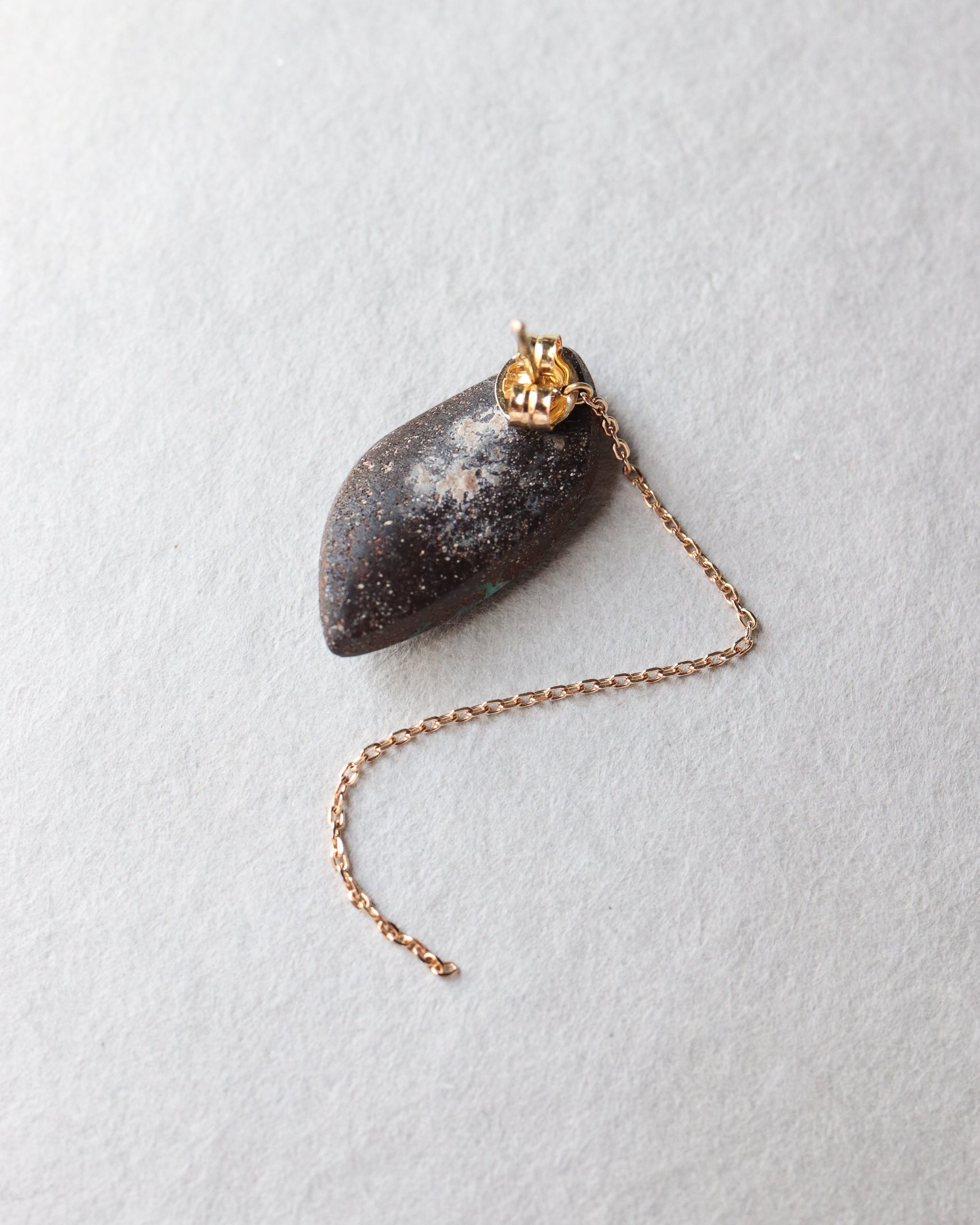 Flat Pierced Earring - Boulder Opal