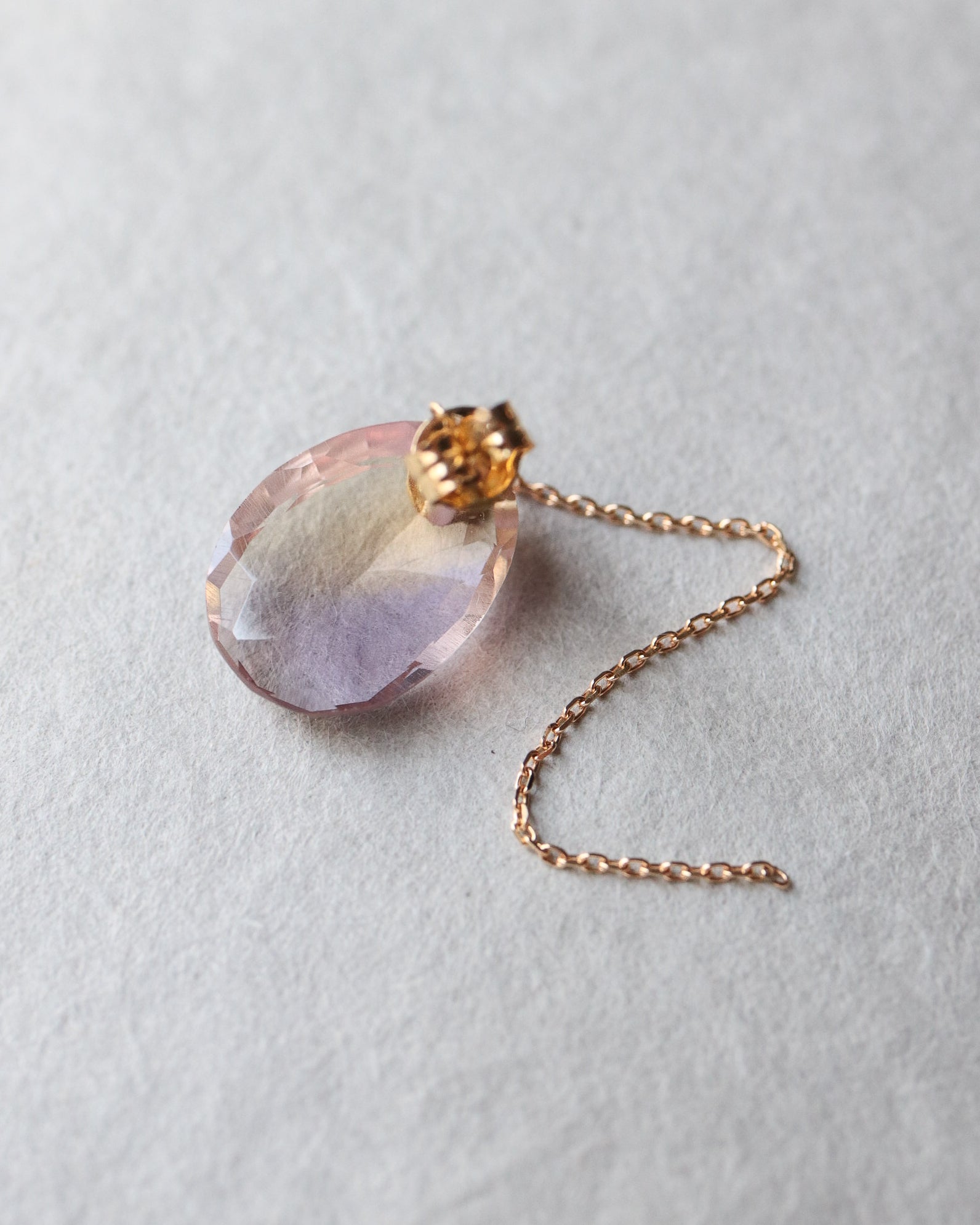 Flat Pierced Earring - Ametrine -