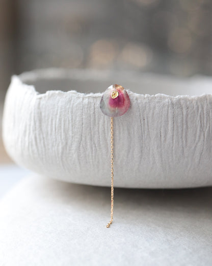 Flat Pierced Earring - Bicolor Tourmaline -