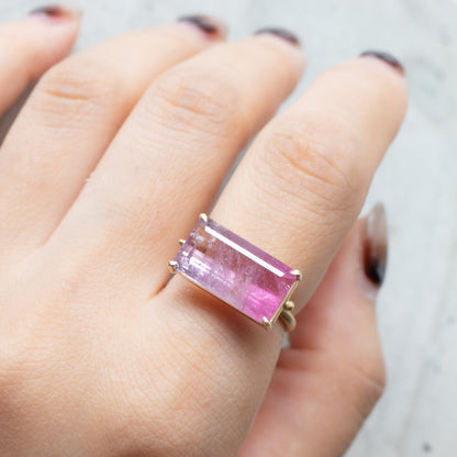 Prong  Ring - Bicolor Tourmaline -