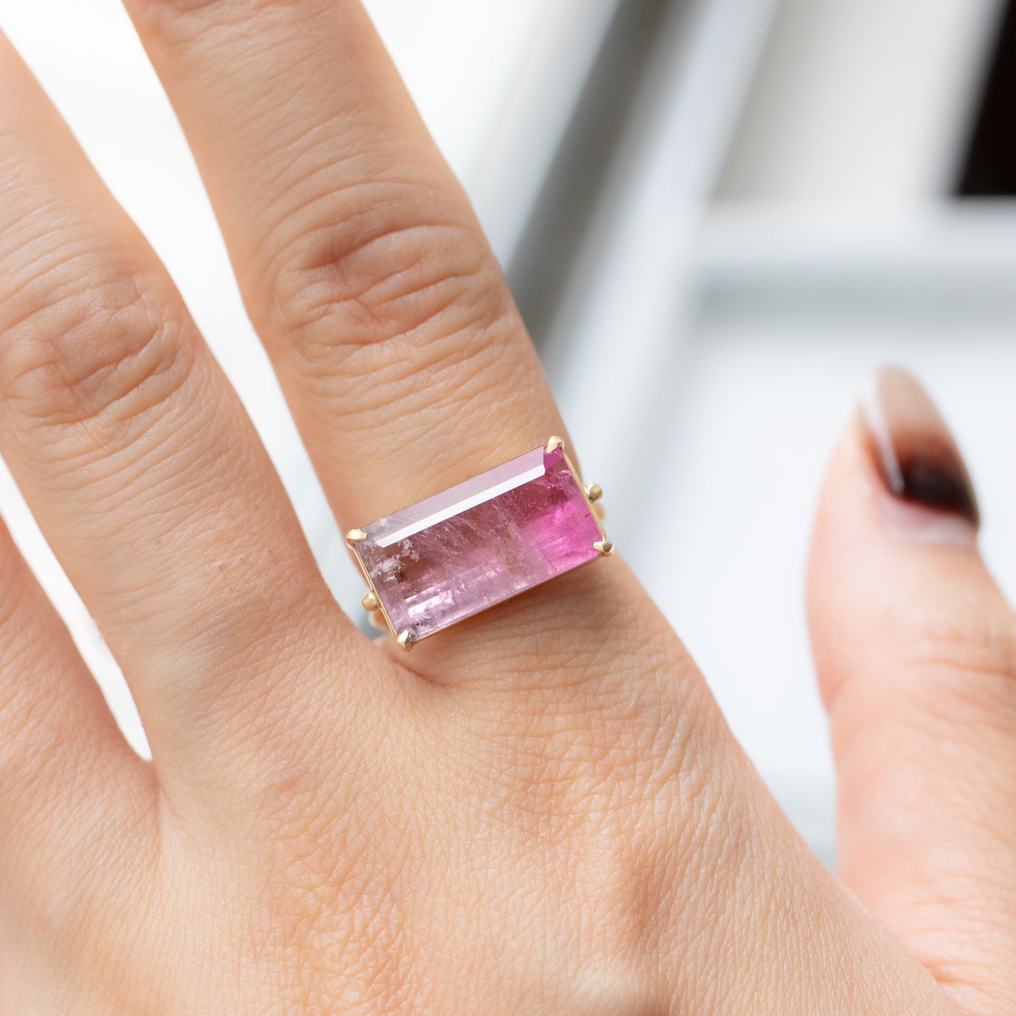 Prong  Ring - Bicolor Tourmaline -