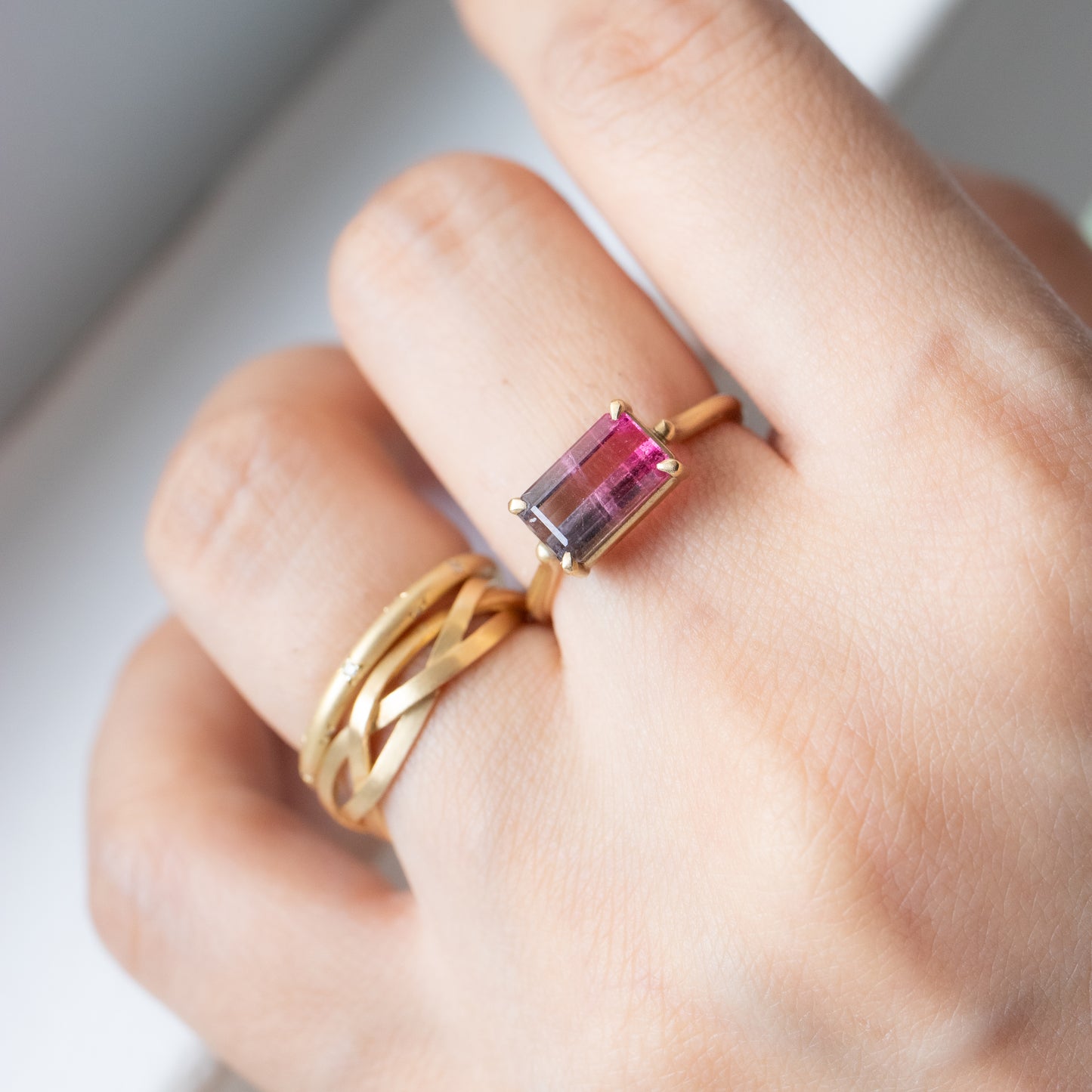 Prong Ring - Bicolor Tourmaline -