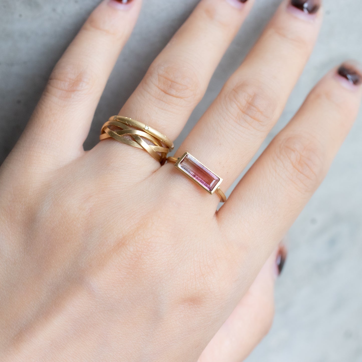 Collet Ring - Bicolor Tourmaline -