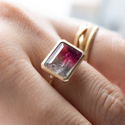 Collet Ring - Bicolor Tourmaline -