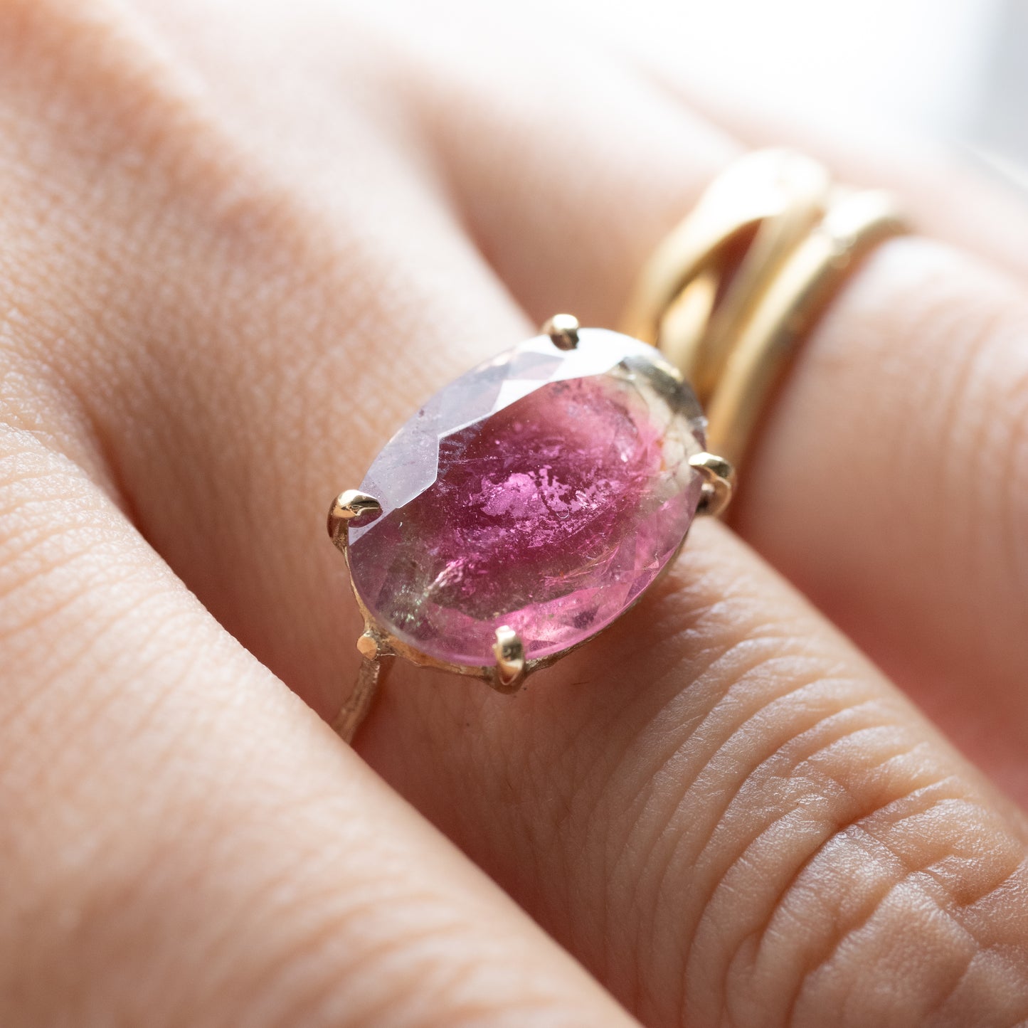 Flat Ring - Bicolor Tourmaline -