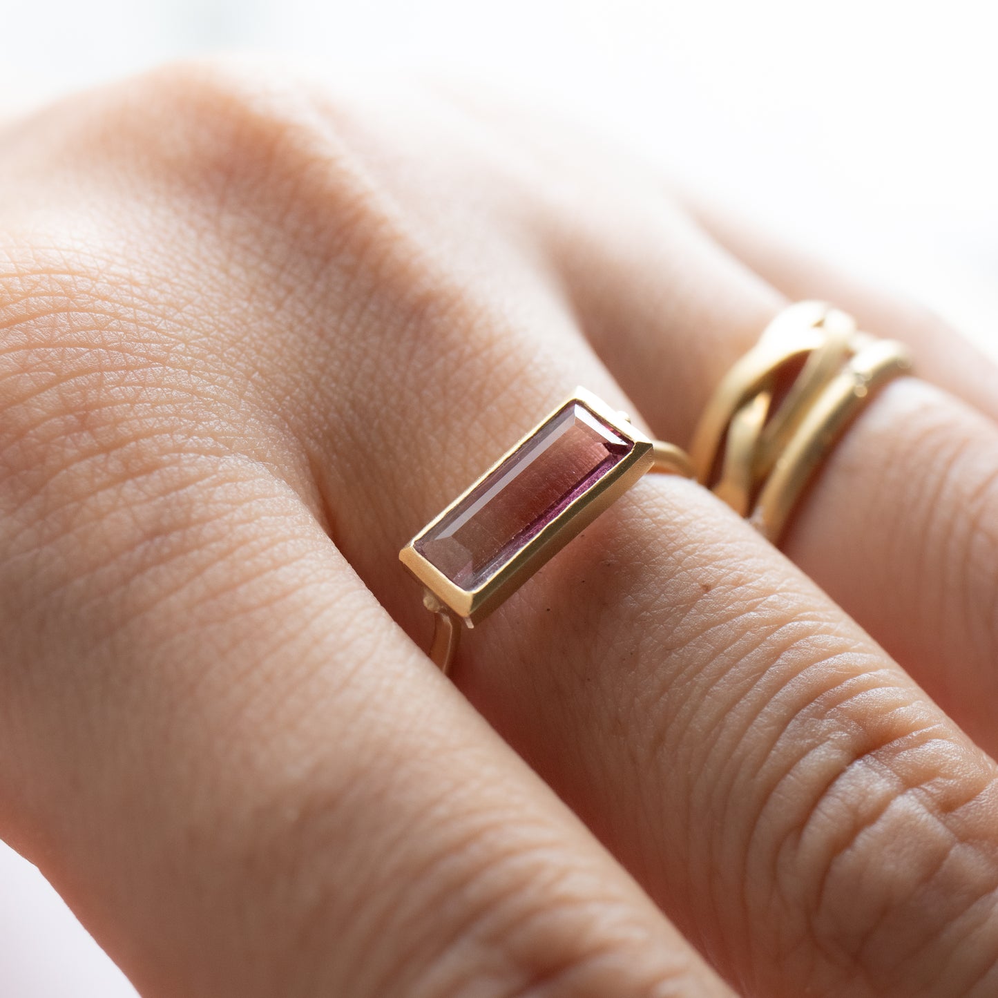 Collet Ring - Bicolor Tourmaline -