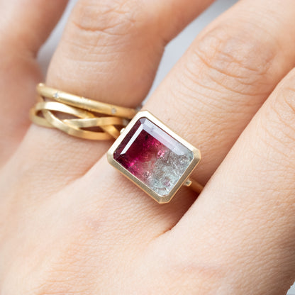 Collet Ring - Bicolor Tourmaline -