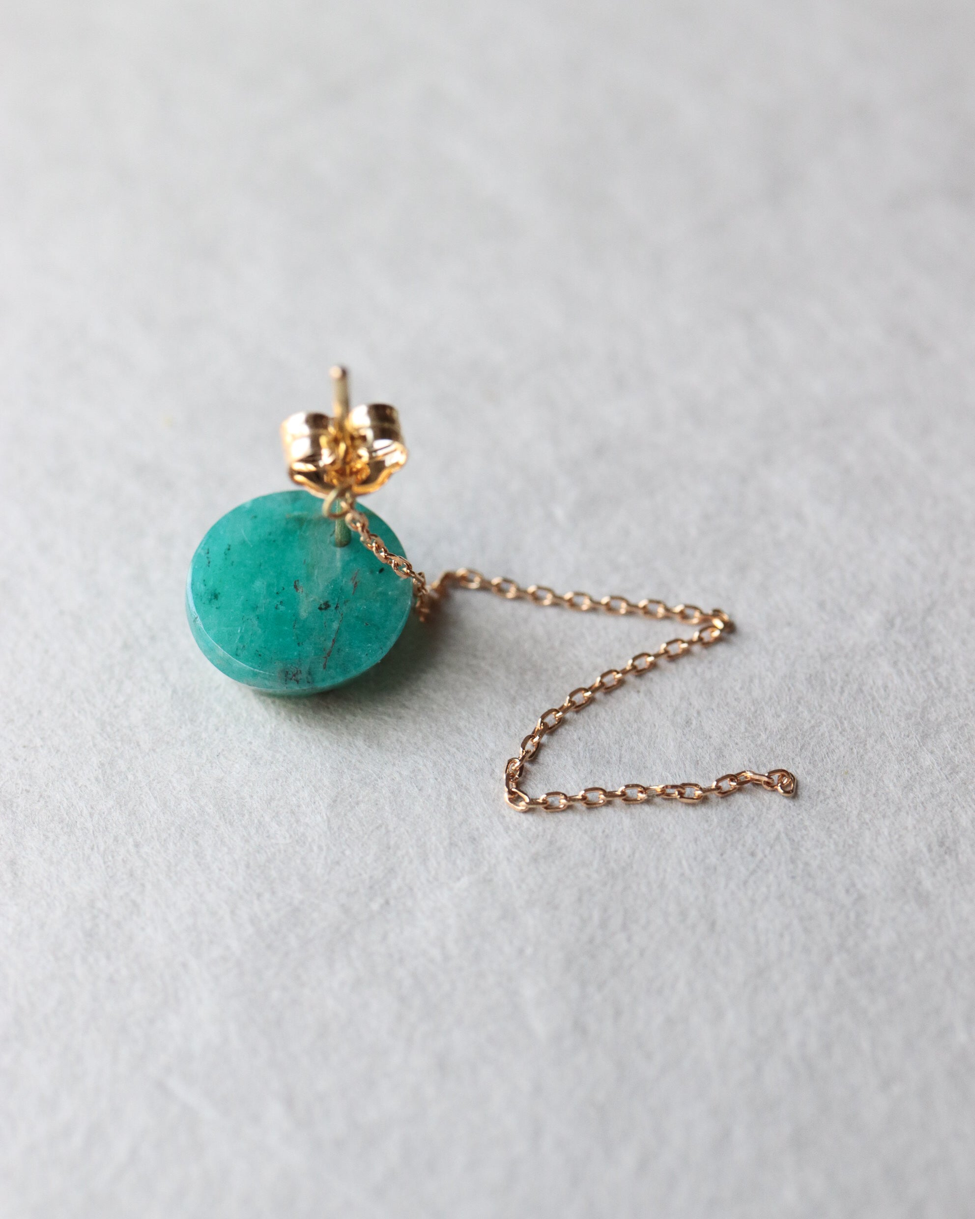 Flat Pierced Earring - Amazonite -