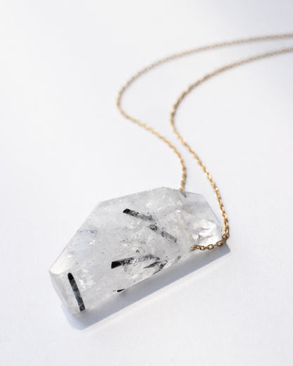 Rock Necklace - Tourmalinated Quartz -