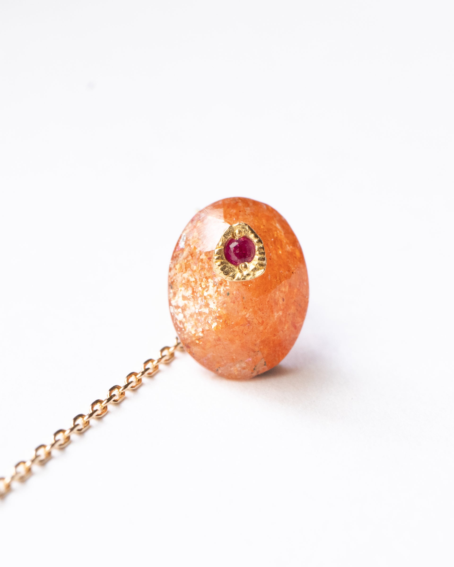 Flat Pierced Earring - Sunstone - – MONAKA jewellery