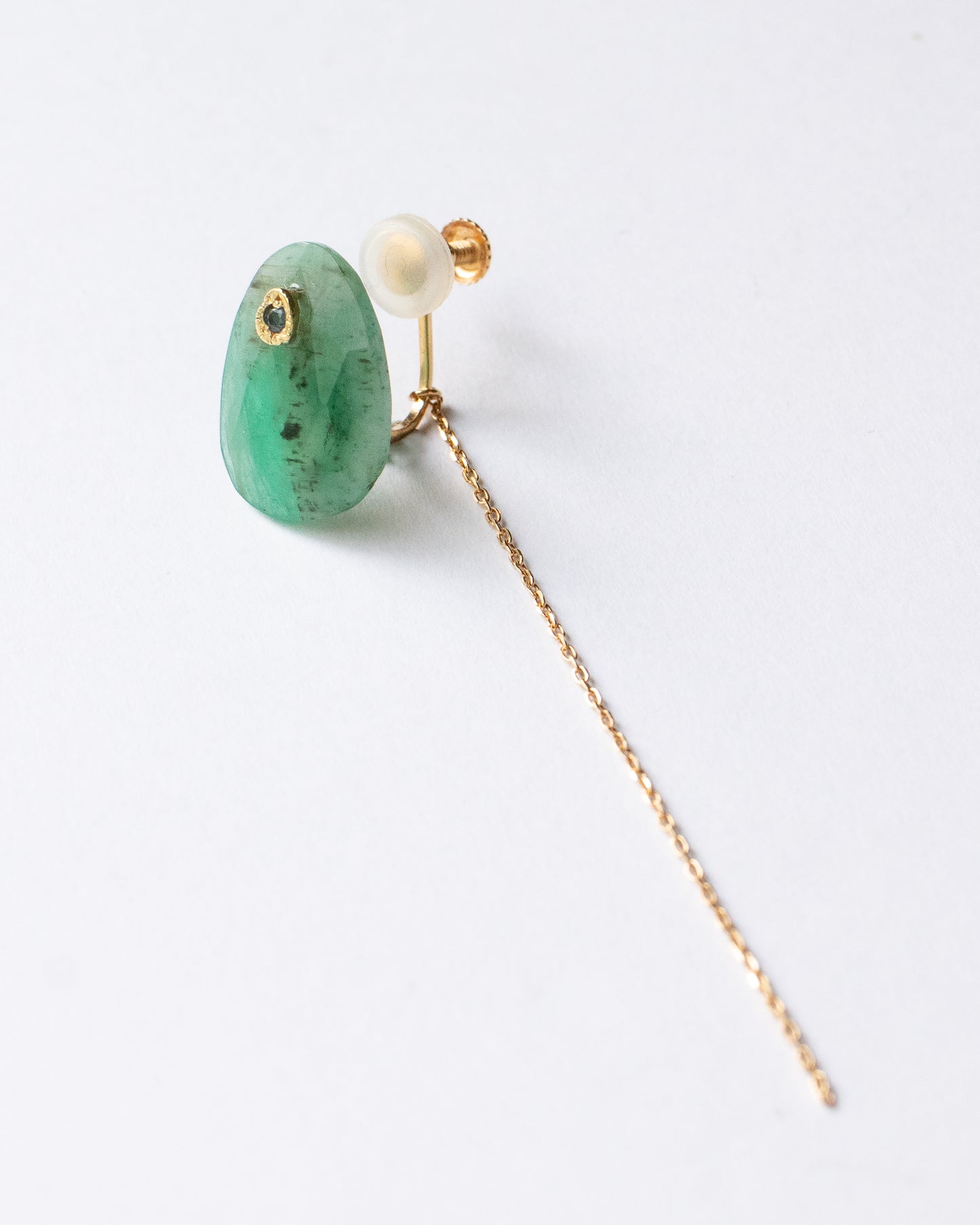 Flat Earring - Emerald -