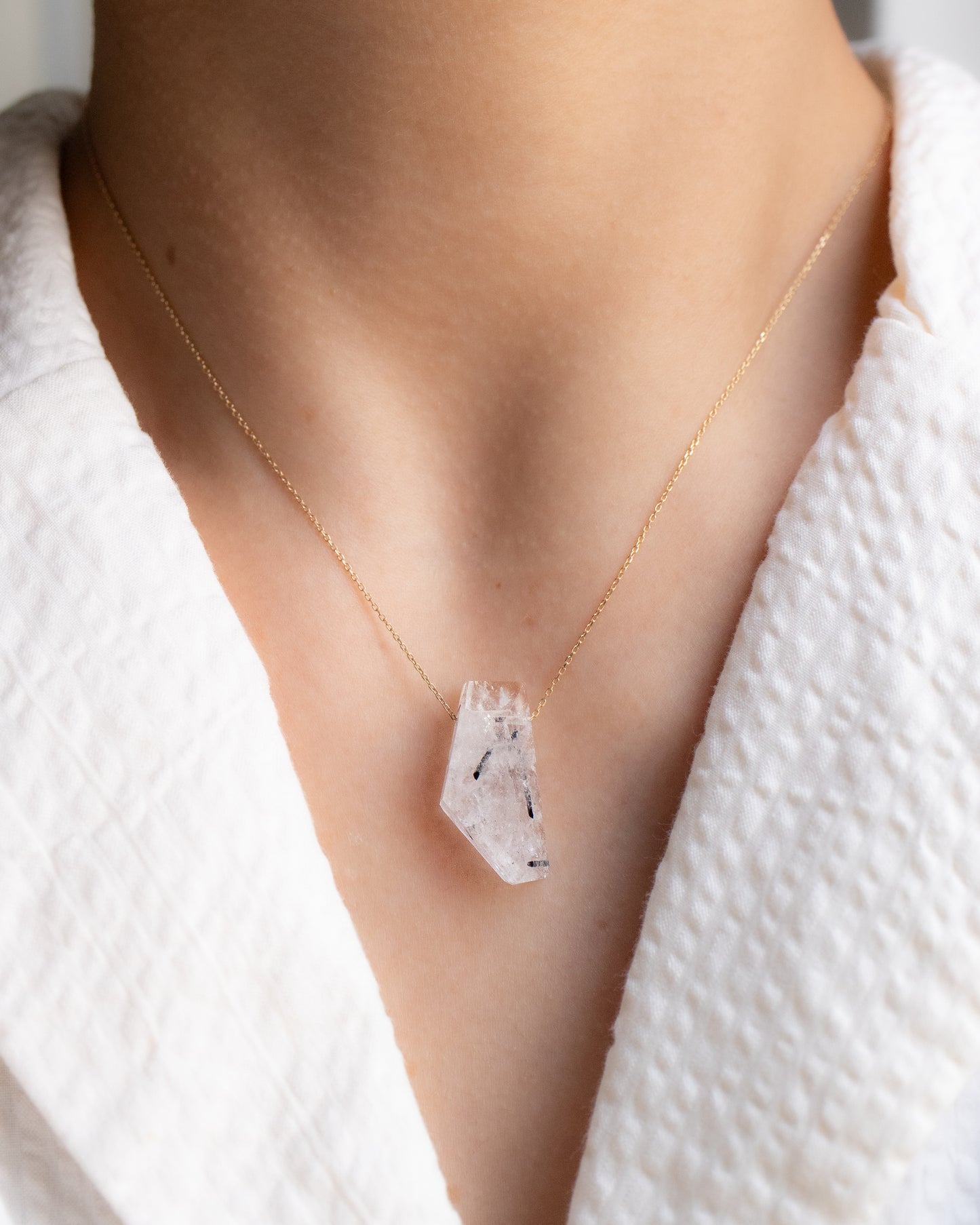 Rock Necklace - Tourmalinated Quartz -