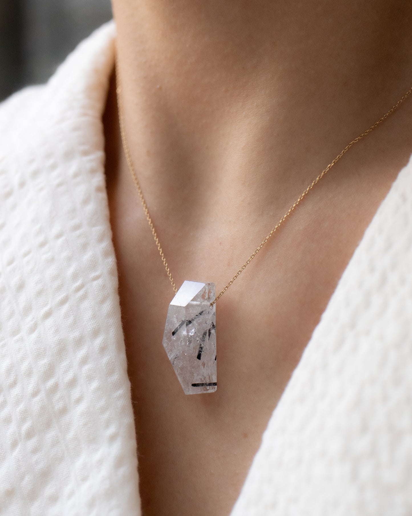 Rock Necklace - Tourmalinated Quartz -