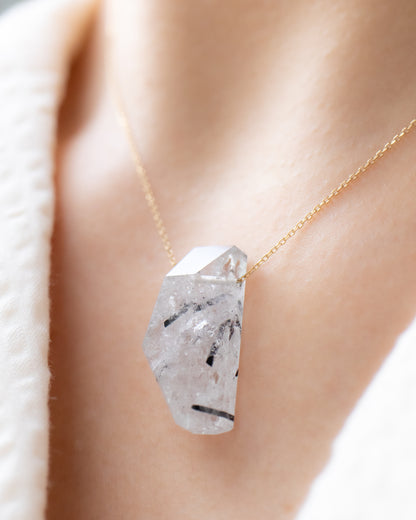 Rock Necklace - Tourmalinated Quartz -