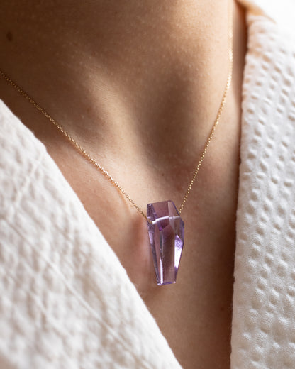 Rock Necklace - Amethyst -