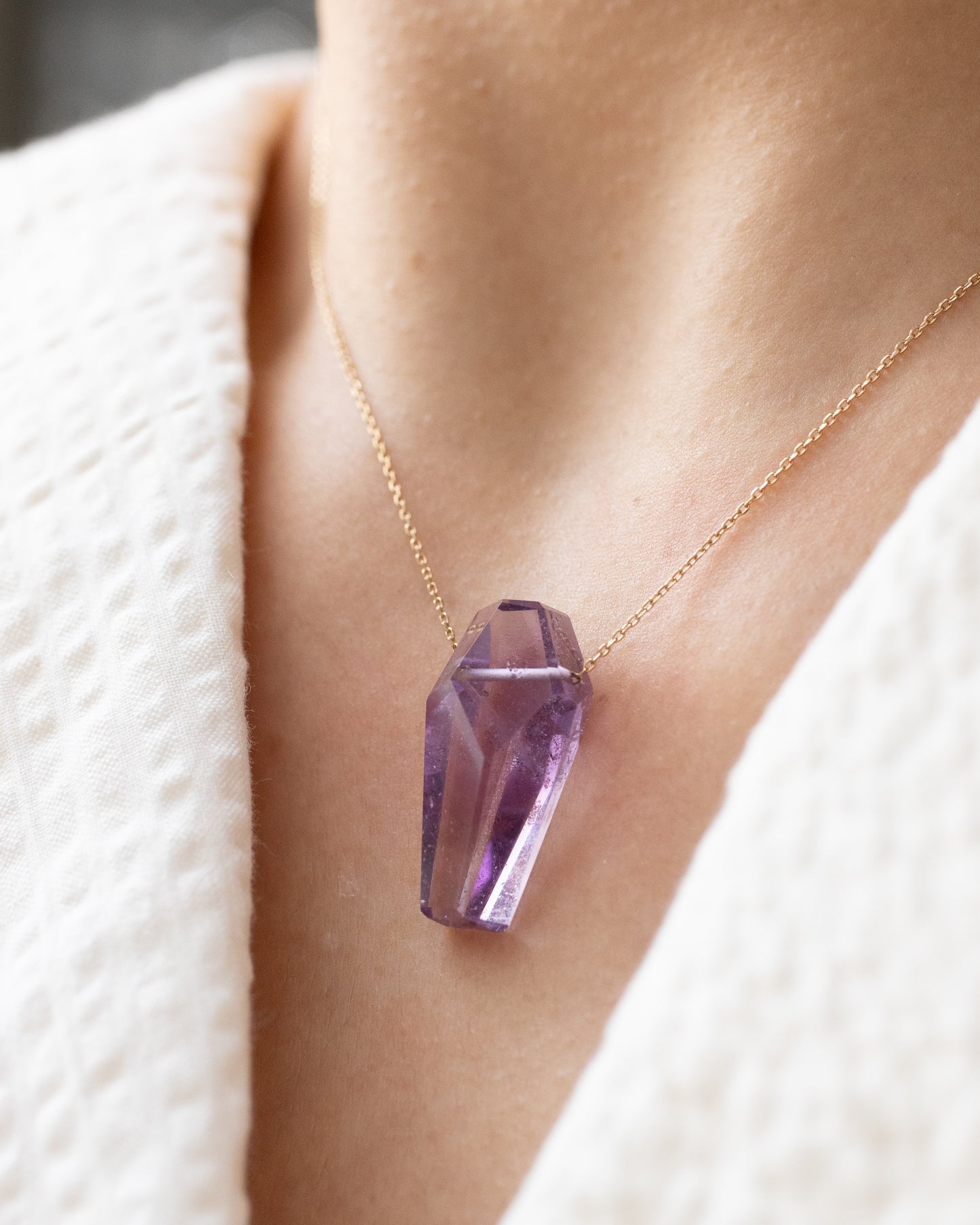 Rock Necklace - Amethyst -