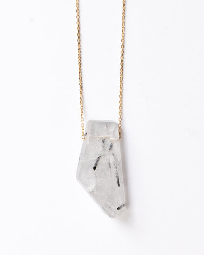 Rock Necklace - Tourmalinated Quartz -