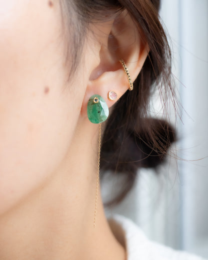 Flat Earring - Emerald -