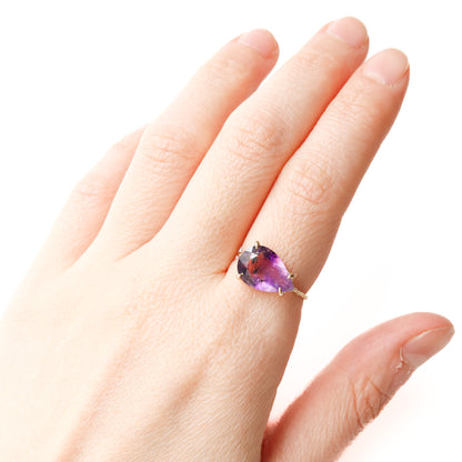 扁平戒指 - 紫水晶 -