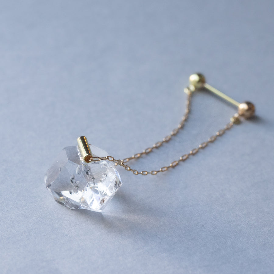 Pipe Pierced Earring - Diamond Quartz -