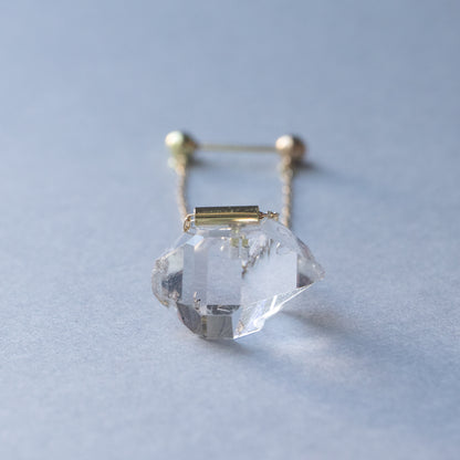 Pipe Pierced Earrings - Diamond Quartz -