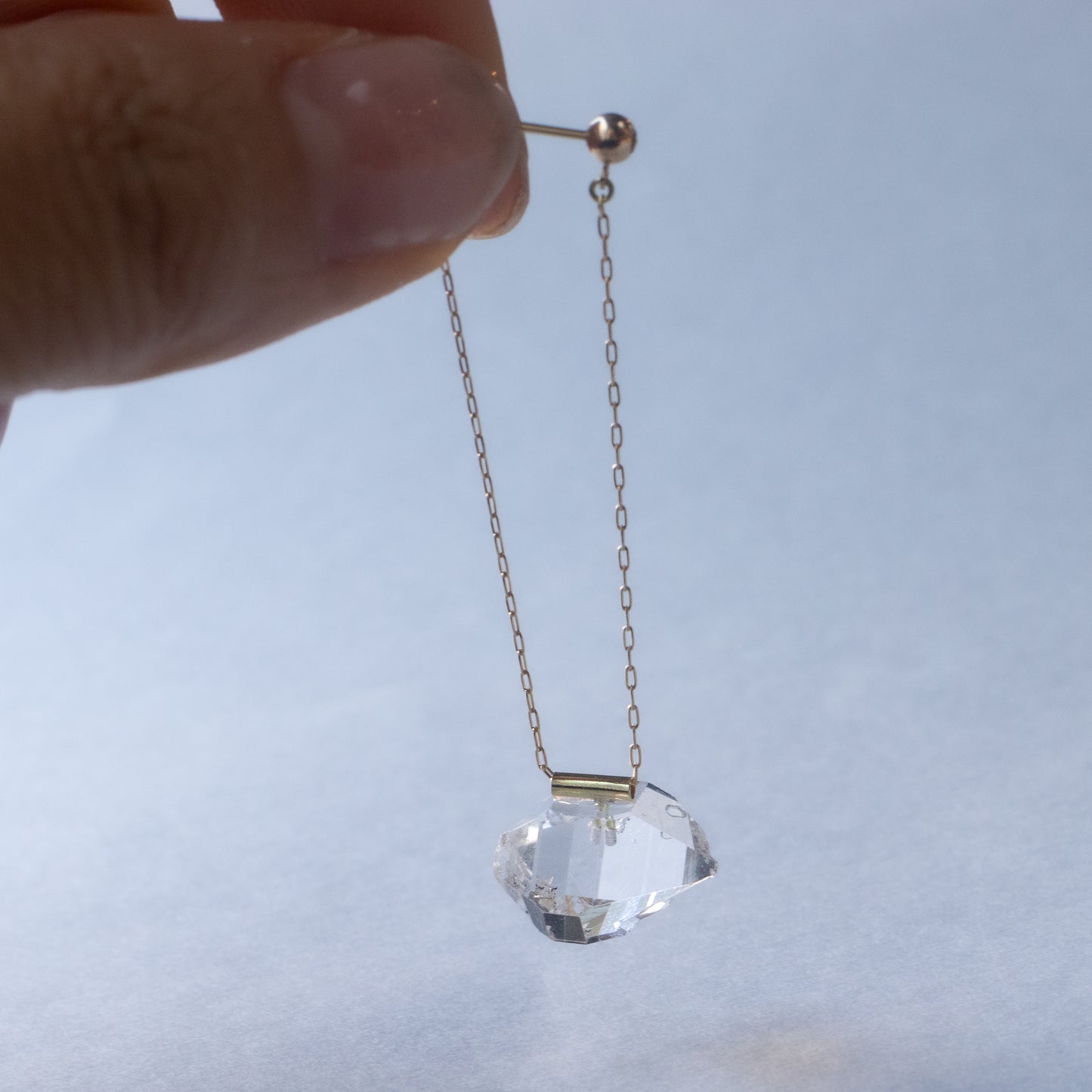 Pipe Pierced Earrings - Diamond Quartz -