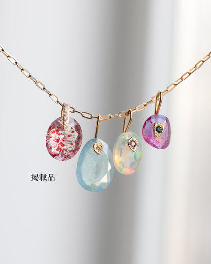 Hibiki Stone Necklace - Strawberry Quartz / Diamond -