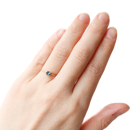 爪形戒指 - 蒙大拿蓝宝石 -
