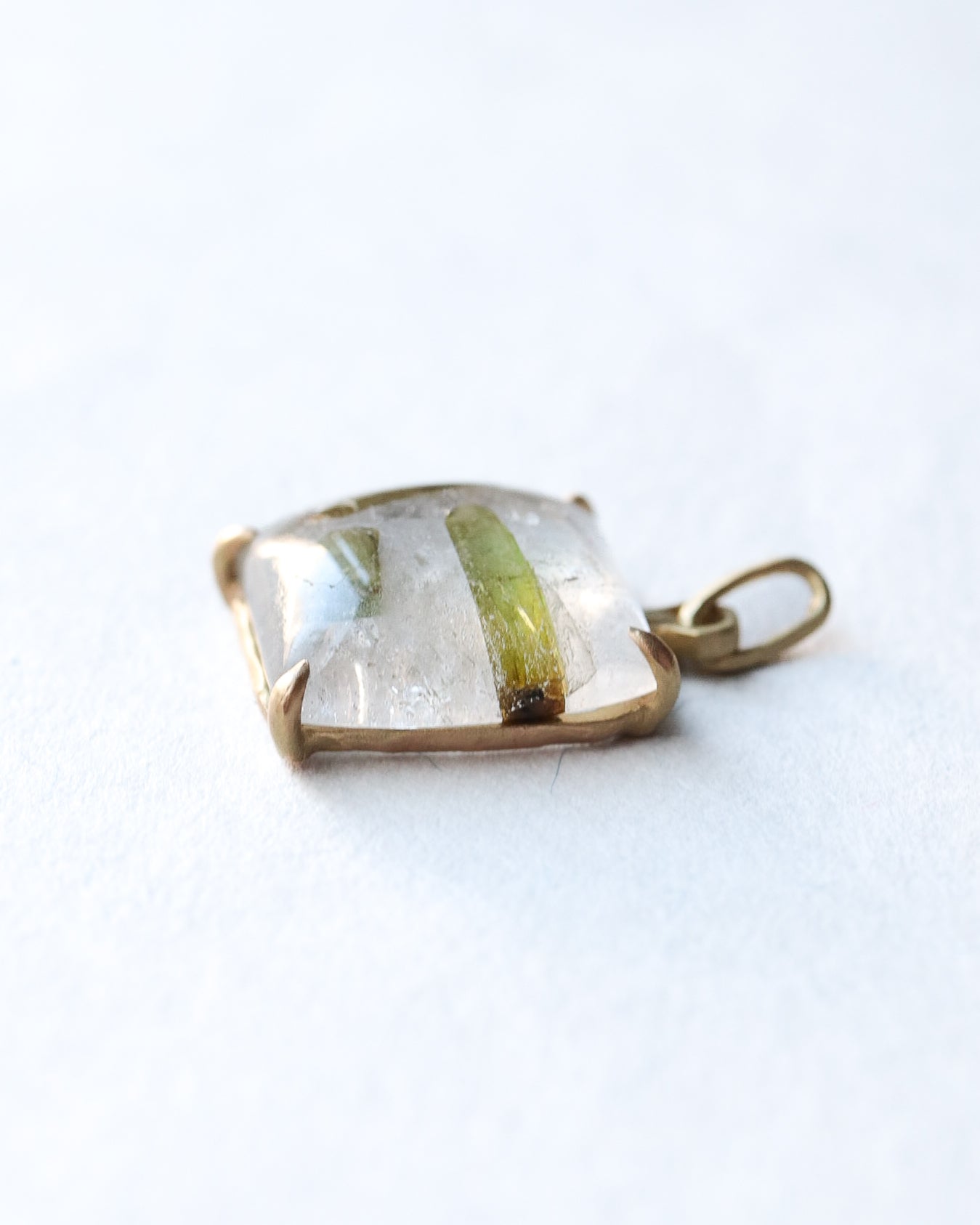 HorseShoe Necklace - Epidote in Quartz -