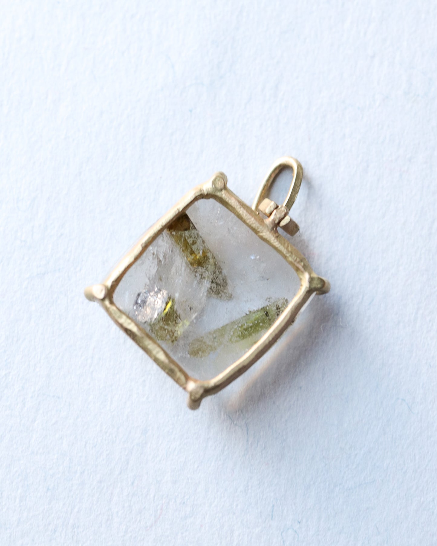 HorseShoe Necklace - Epidote in Quartz -