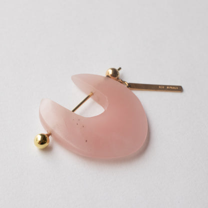 Rock Pierced Earrings - Rose Quartz -
