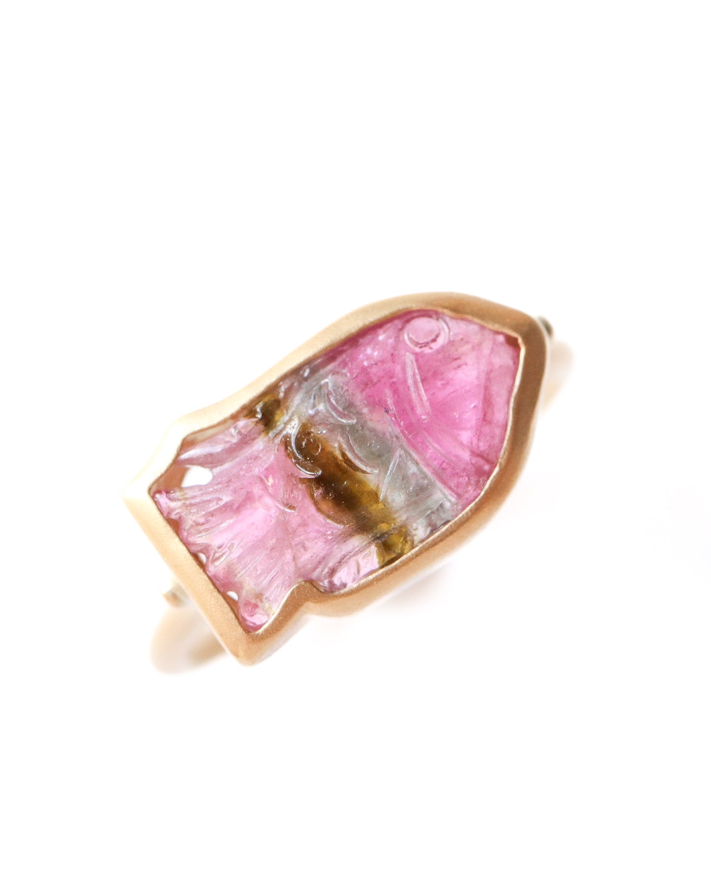 Collet Ring - Sakana / Bicolor Tourmaline-