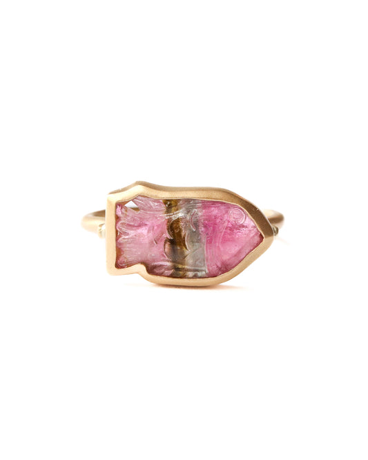 Collet Ring - Sakana / Bicolor Tourmaline-