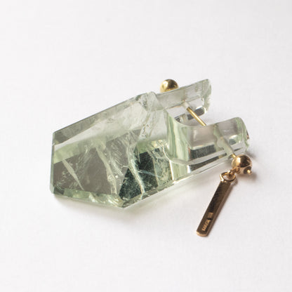 Rock Pierced Earrings - Green Amethyst -