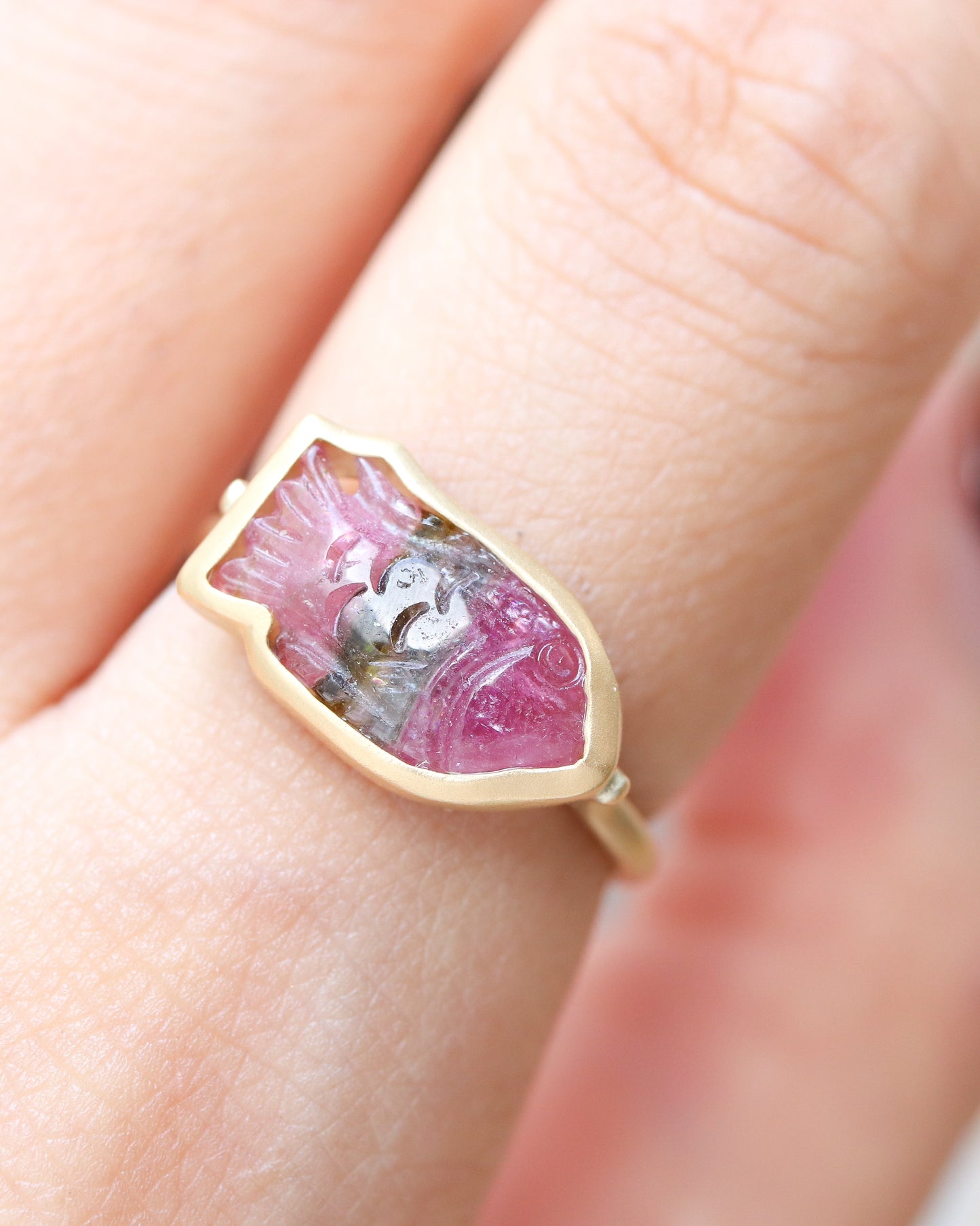 Collet Ring - Sakana / Bicolor Tourmaline-