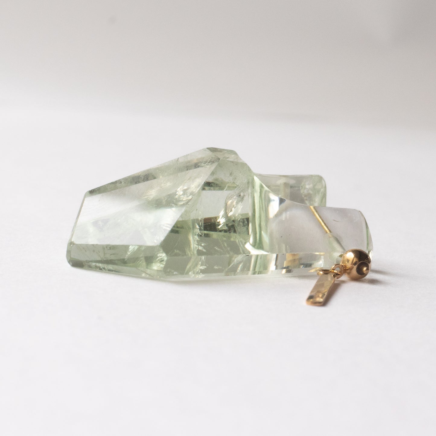 Rock Pierced Earrings - Green Amethyst -