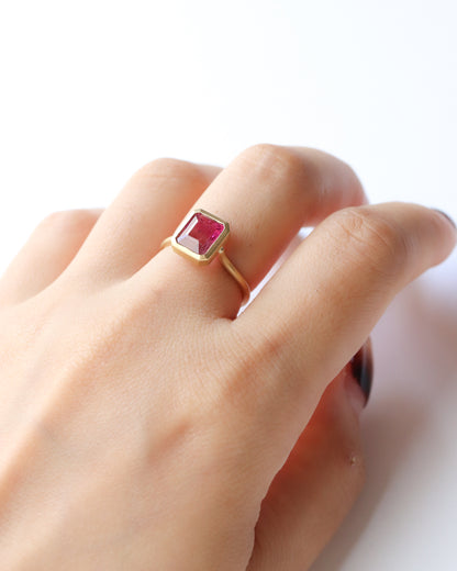 Collet Ring - Bicolor Tourmaline -