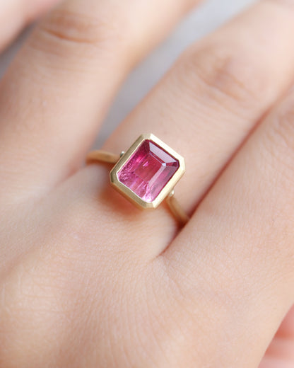 Collet Ring - Bicolor Tourmaline -