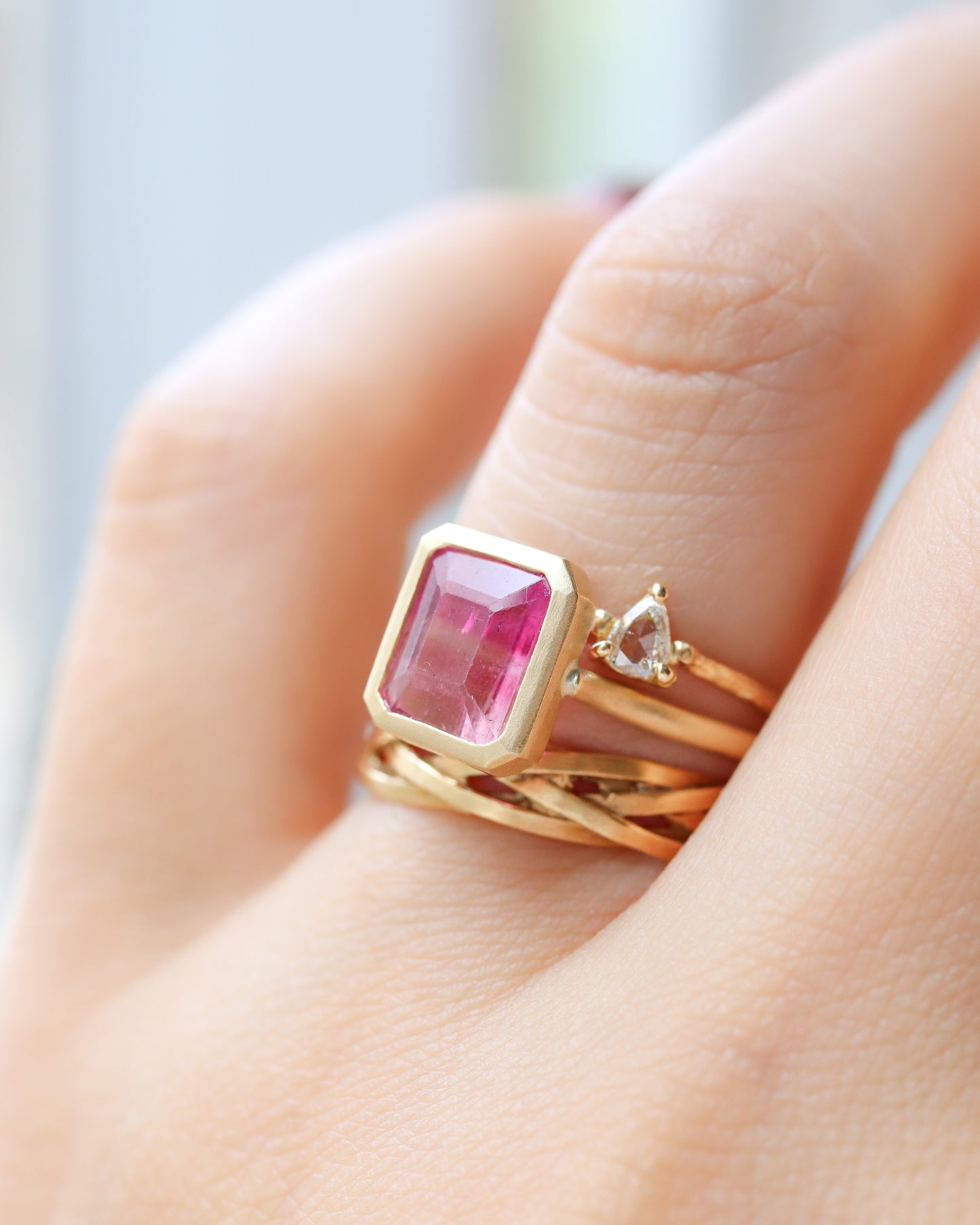 Collet Ring - Bicolor Tourmaline -