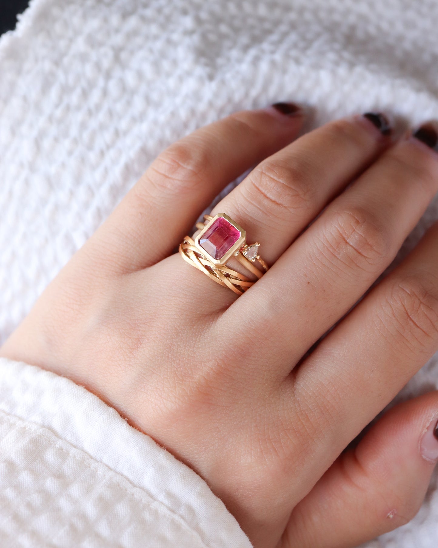 Collet Ring - Bicolor Tourmaline -