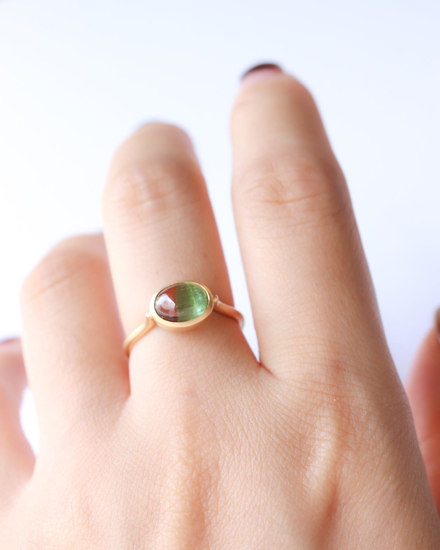 Collet Ring - Bicolor Tourmaline -